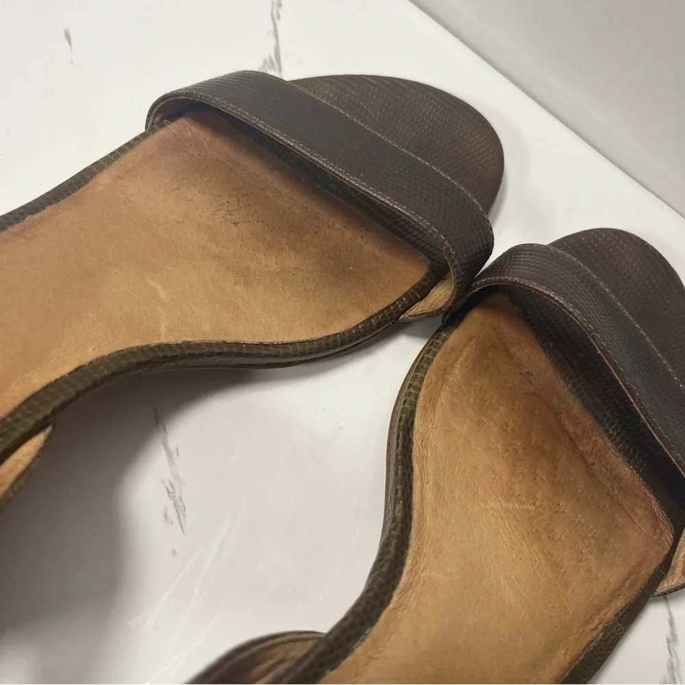 Madewell Women’s Alice Ankle Strap Mid Heel Open Toe Sandal Heel Python Size 8.5 - Picture 6 of 10